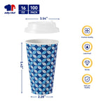 JOLLY CHEF Disposable Coffee Cups with Lids, Sleeves & Stirrers

