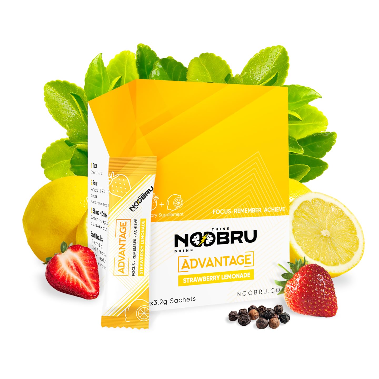 Noobru Advantage Nootropic Brain Support for Focus

