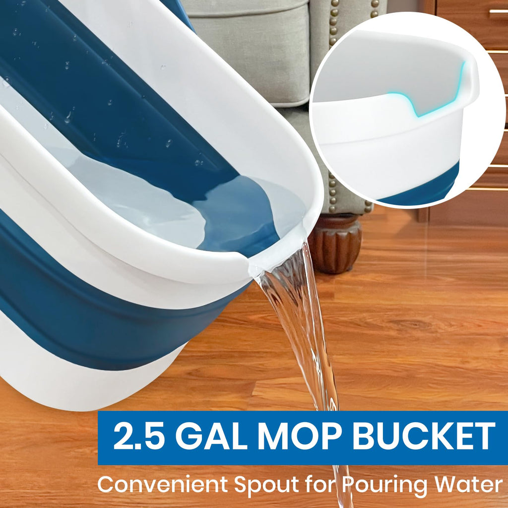 Mop and Bucket Set with Microfiber Mop and Scrub Brush

