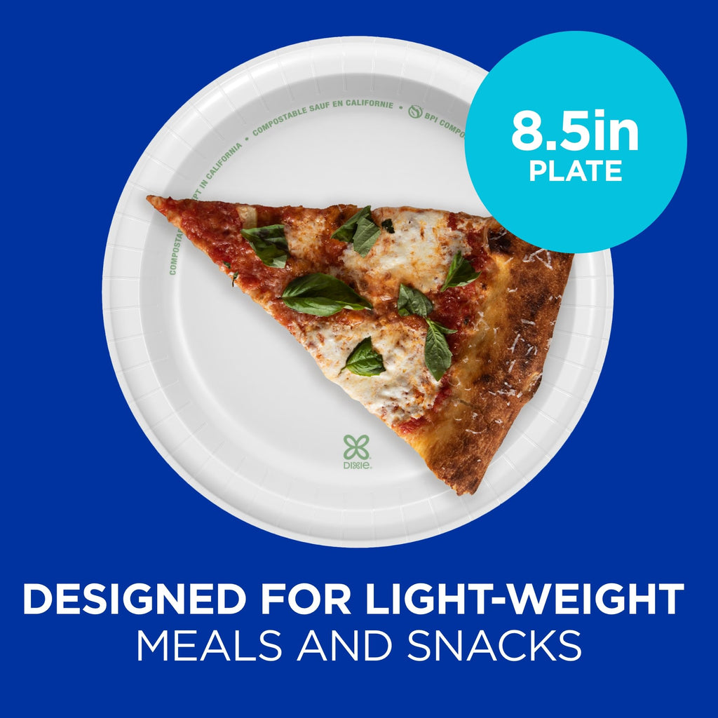 Dixie Basic Disposable Paper Plates by GP PRO - Soak-Proof

