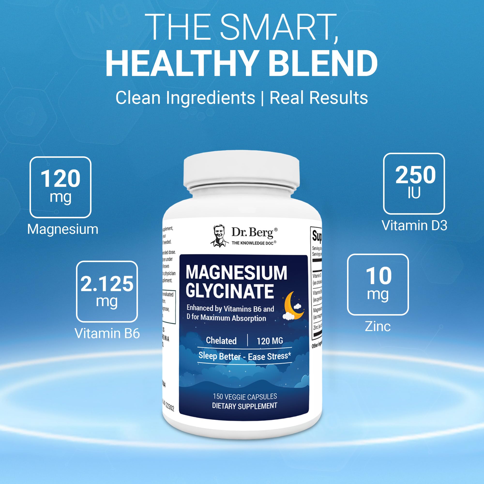 Dr. Berg Magnesium Glycinate with D3, B6 & Zinc | Sleep

