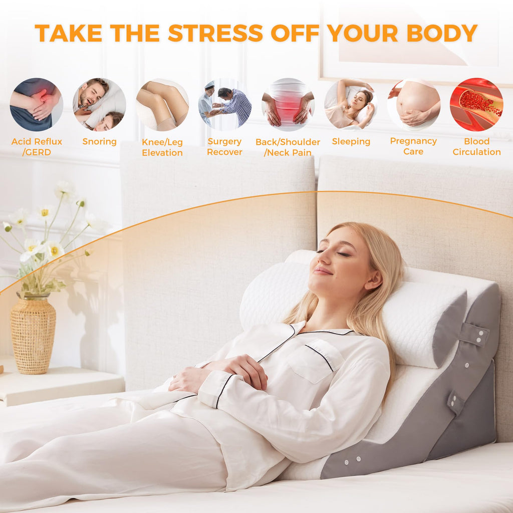 Ruqmuis Wedge Pillow Set for Back Support

