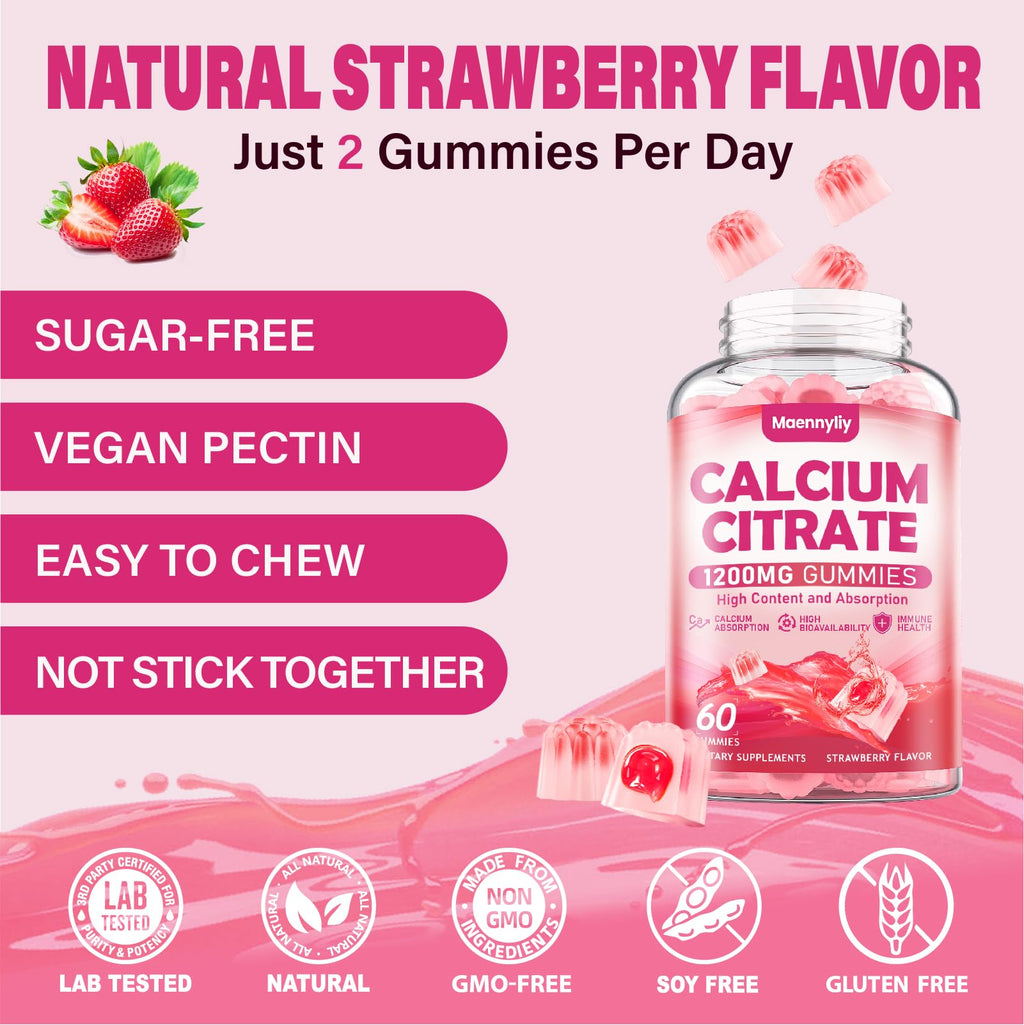 Calcium Citrate Gummies 1200 mg for Adults - Vegan

