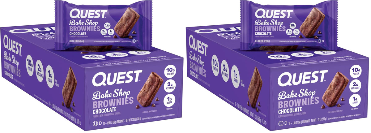 Quest Bake Shop Chocolate Brownies Snack Bar