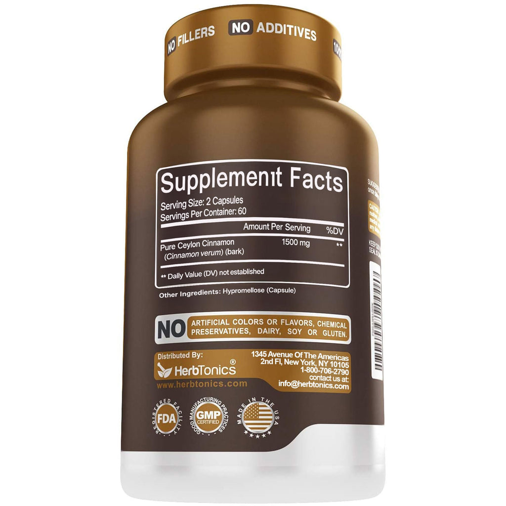 Herbtonics Pure Ceylon Cinnamon Capsules for Immune Support

