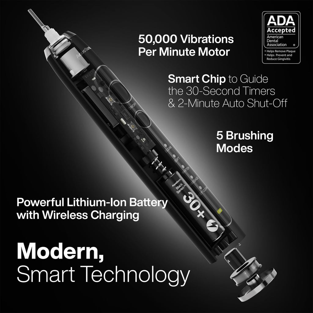 Aquasonic Black Series Electric Toothbrush | 5 Modes

