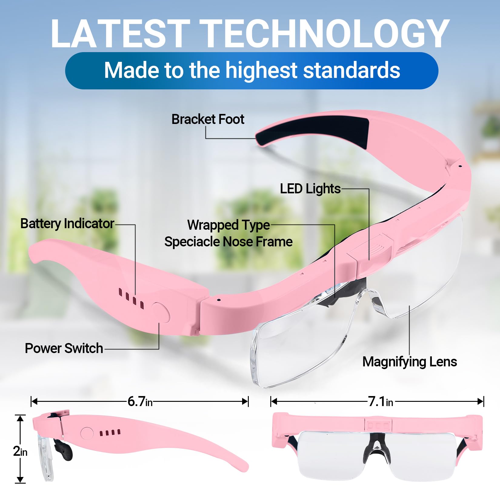 YOCTOSUN Magnifying Glasses with Light Headband Magnifier

