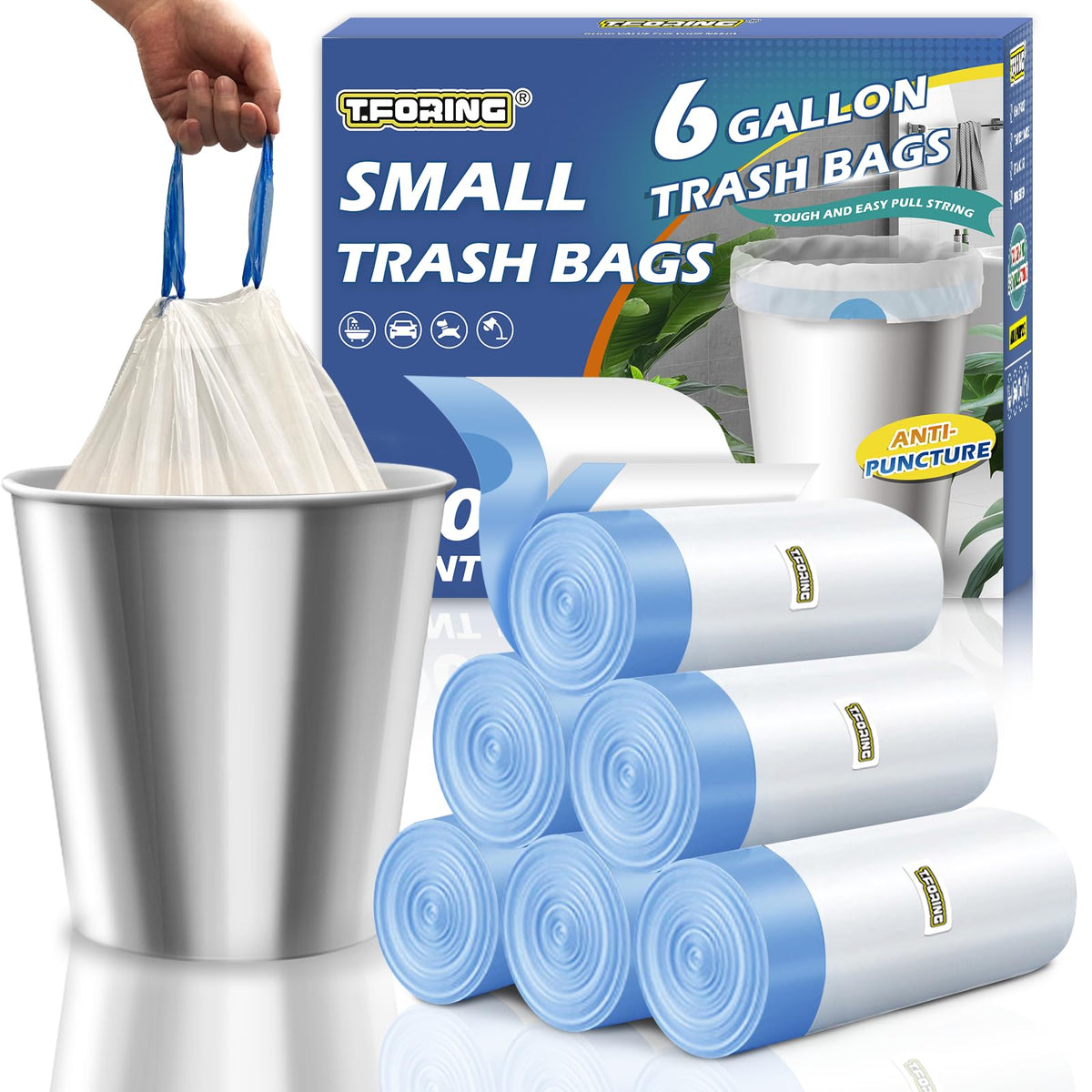 Heavy-Duty Drawstring Trash Bags – Leakproof, Tear-Resistant