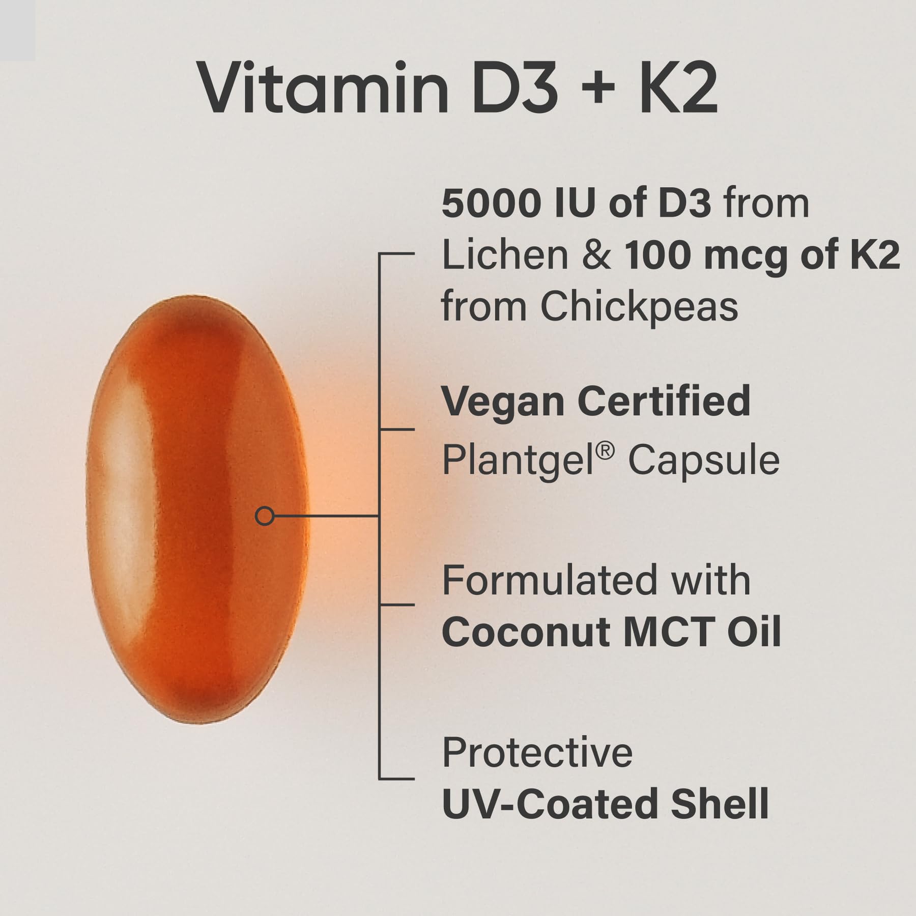 Sports Research Vitamin D3 + K2 with Coconut Oil - Vegan

