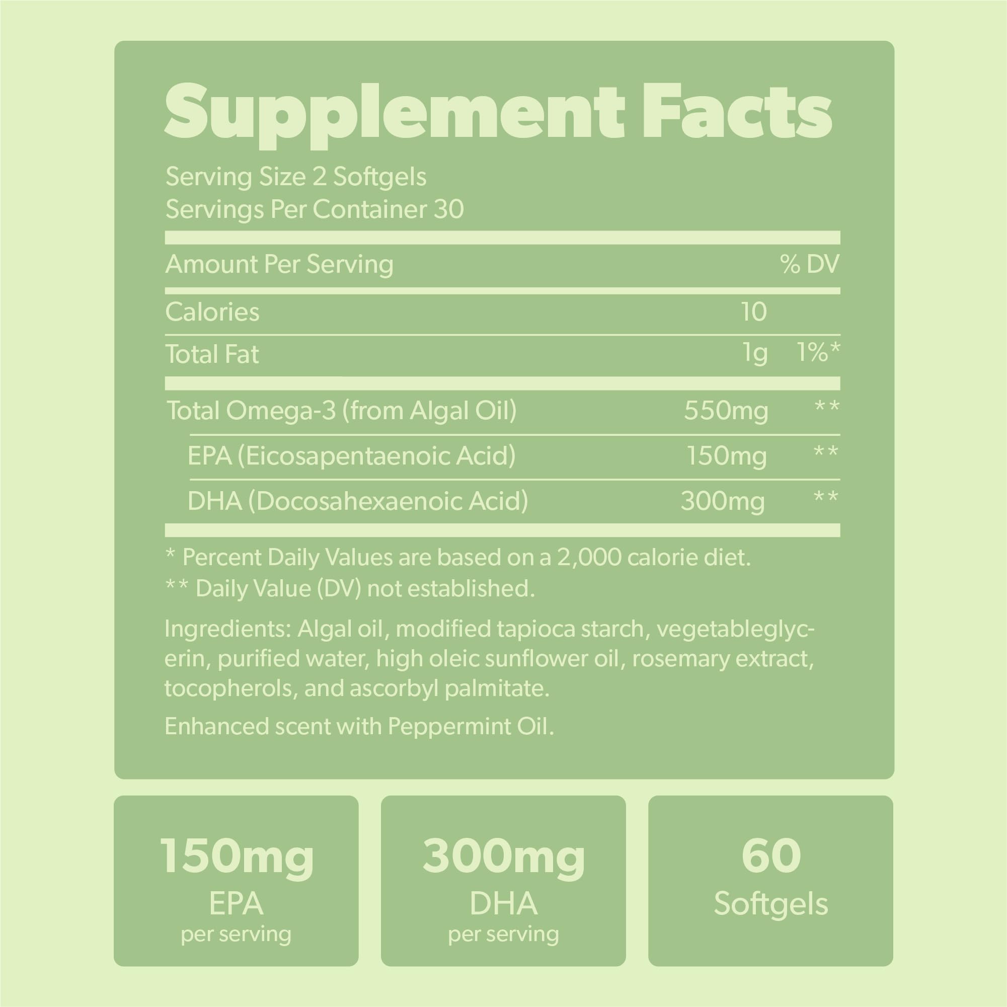 Sapling Vegan Algae Omega-3 | Heart-Brain Support

