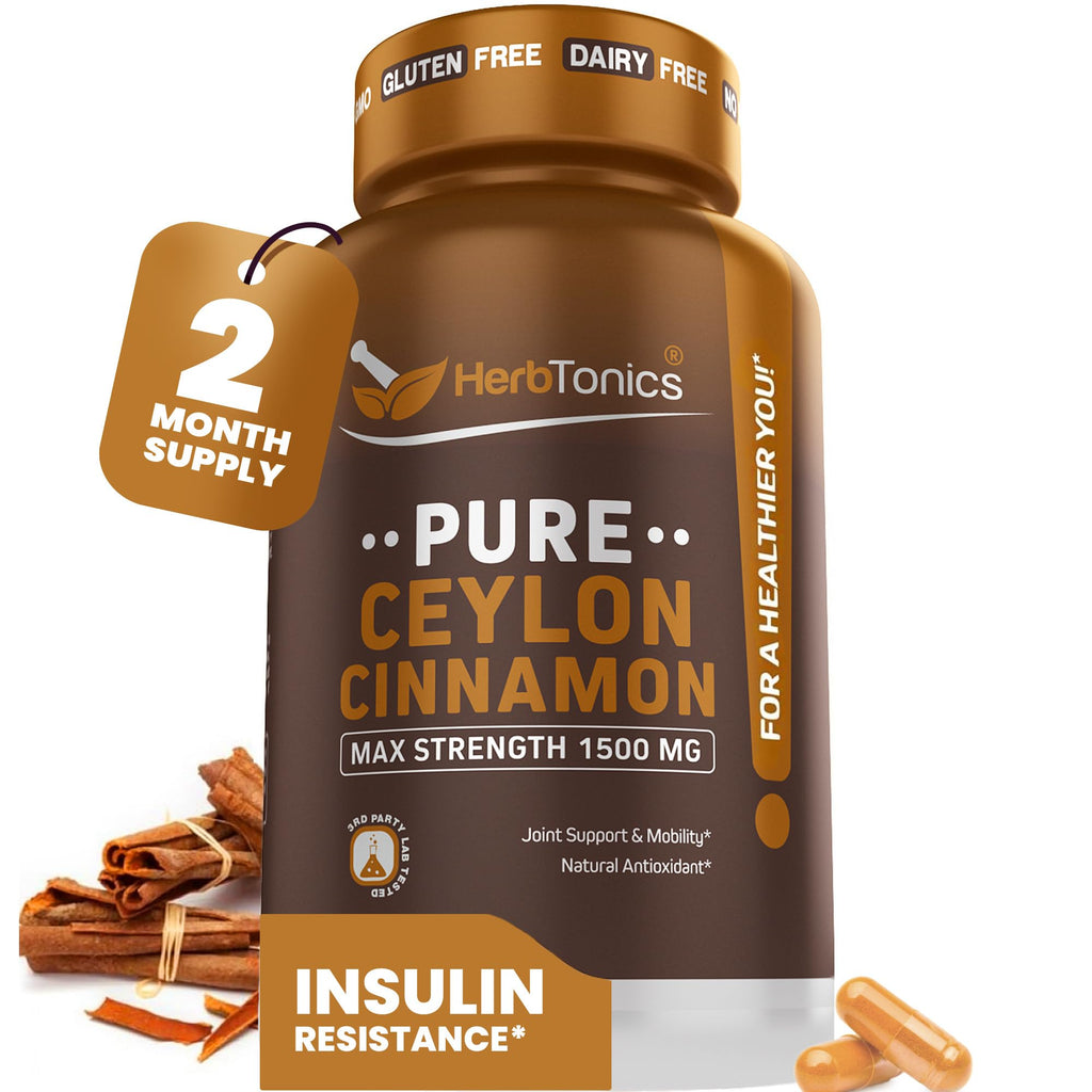 Herbtonics Pure Ceylon Cinnamon Capsules for Immune Support

