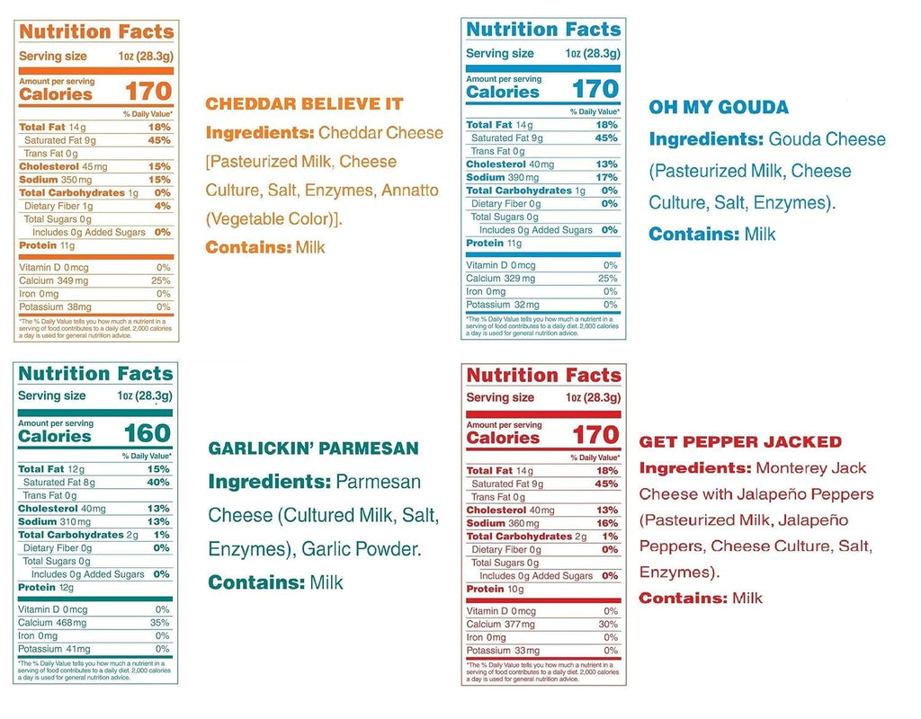 Moon Cheese Variety Pack - 100% Real Cheese Snack


