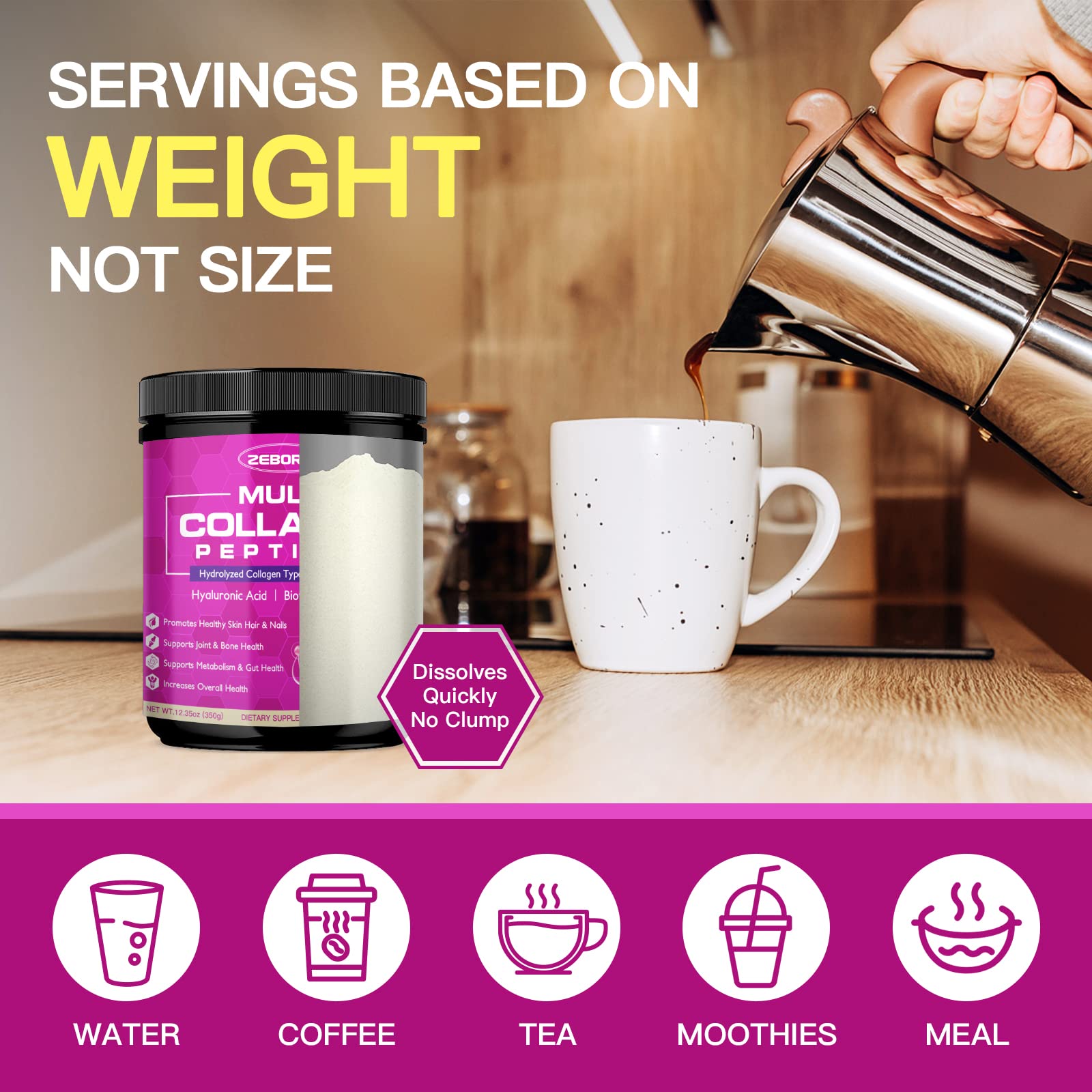 ZEBORA Multi Collagen Peptides Powder - Hydrolyzed

