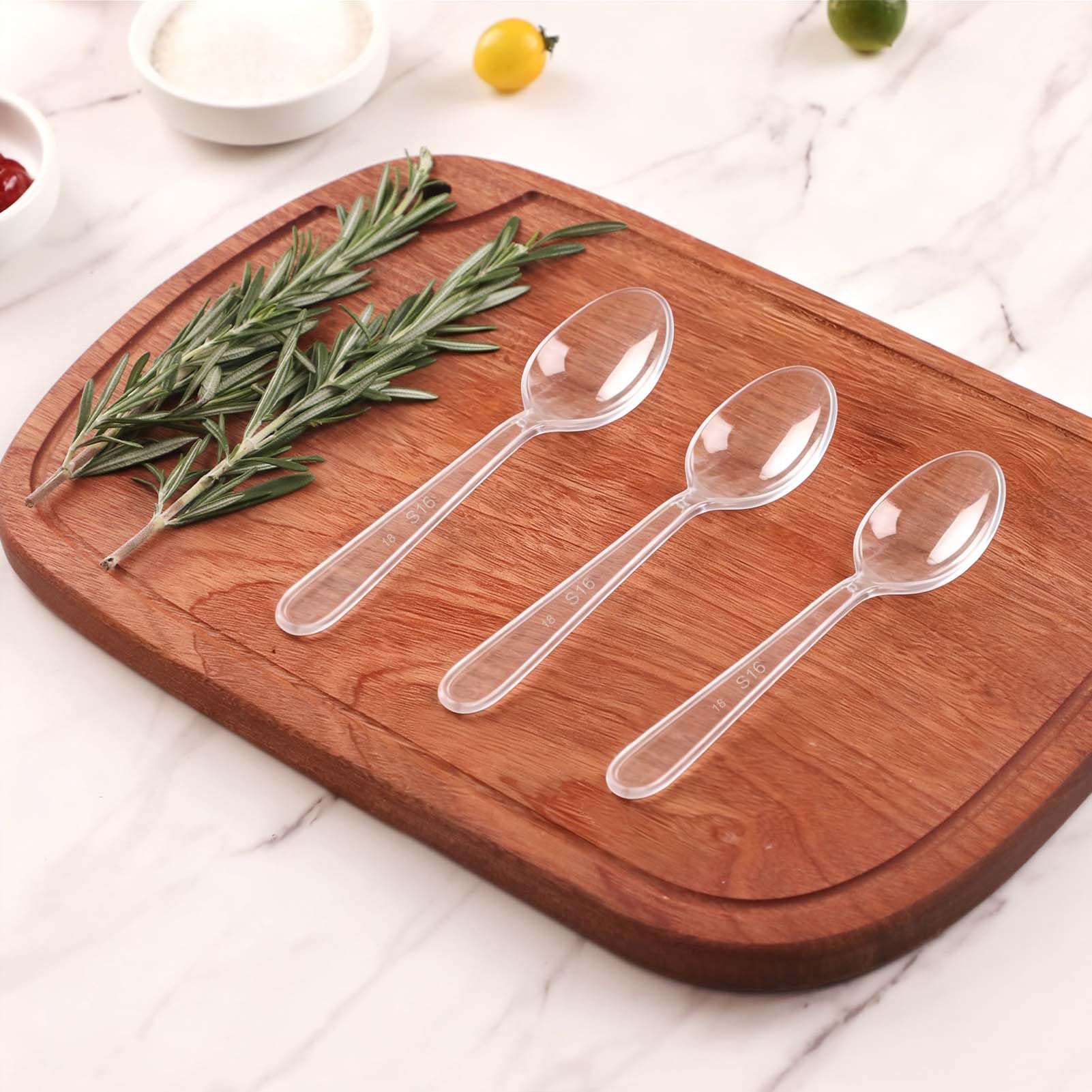 Clawsoff Clear Plastic Spoons Disposable Cutlery BPA-Free

