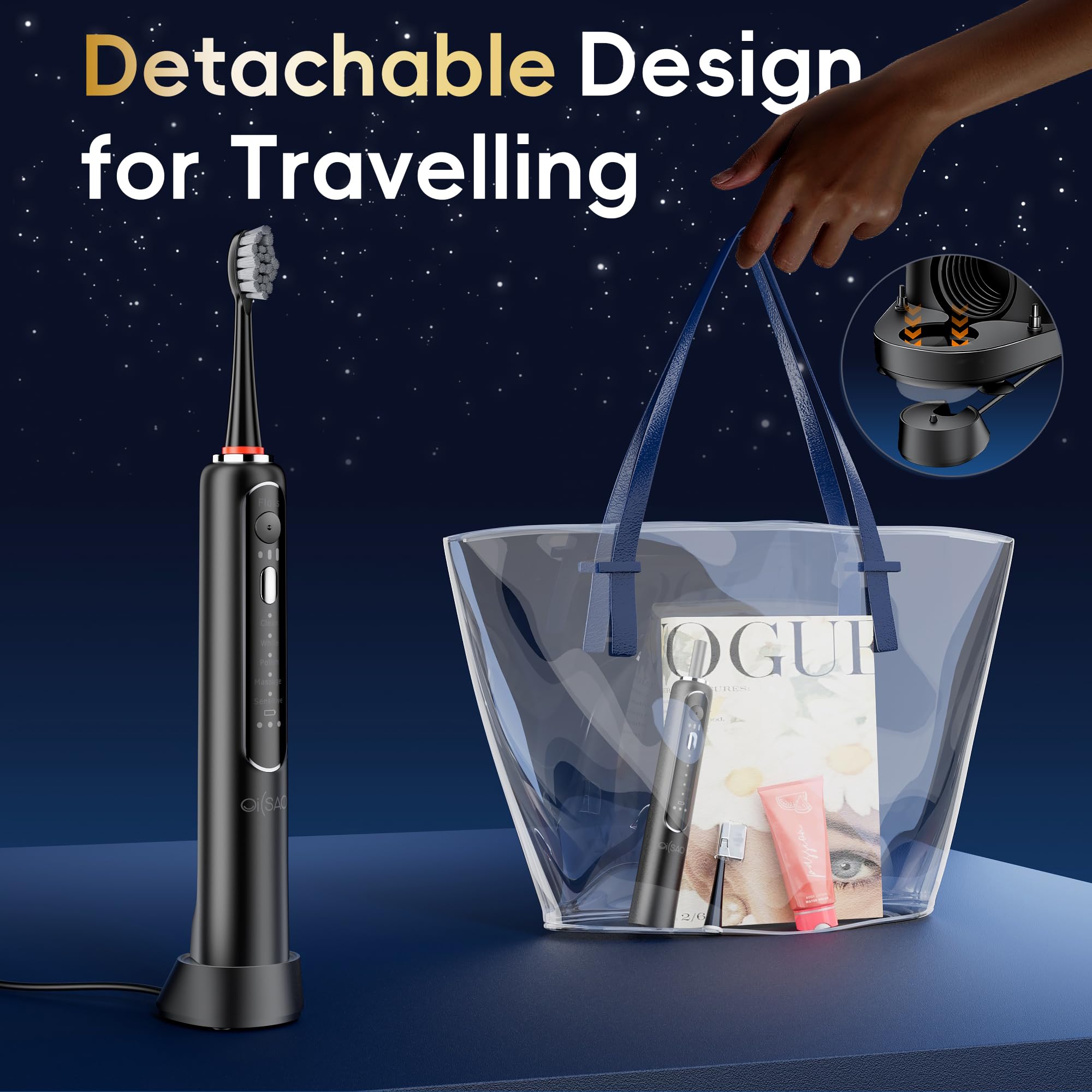 OILSAO 3-in-1 Electric Toothbrush with Water Flosser

