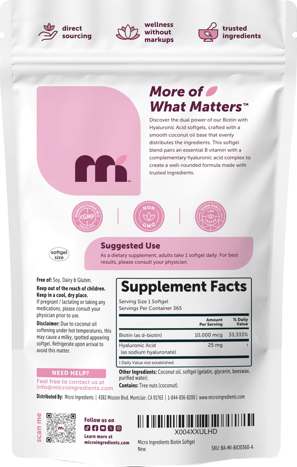 Micro Ingredients Dietary Supplement - 2-in-1 Formula

