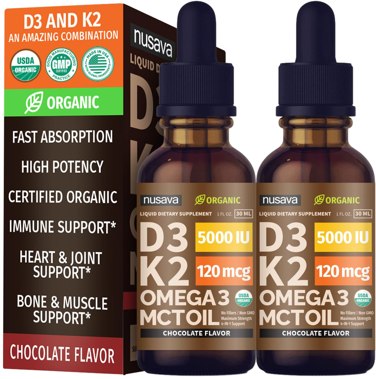 Vitamin D3 K2 Liquid Drops with Omega-3