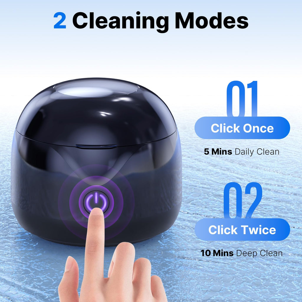 CXRUY Ultrasonic Retainer Cleaner - 45KHz Dental Cleaner

