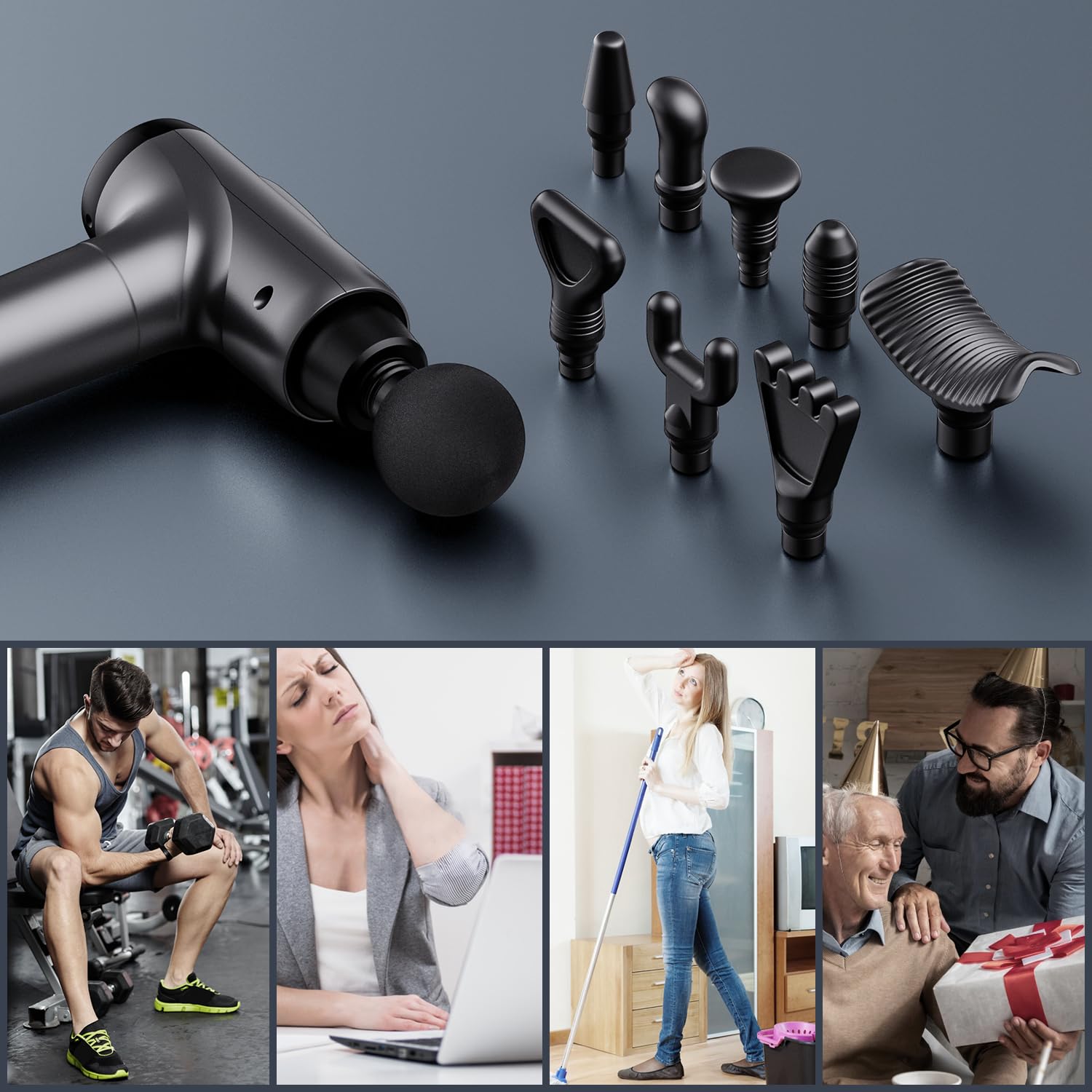 OLsky Massage Gun Deep Tissue Percussion Massager | 9 Heads

