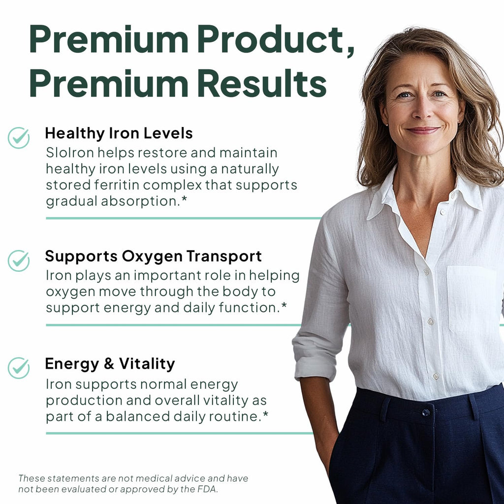 Organics Ocean Iron Supplement with Vitamin C - Plant-Based


