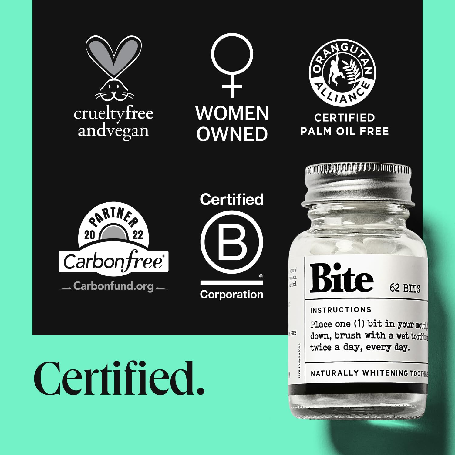 Bite Whitening Toothpaste Tablets - Fluoride-Free Nano HA

