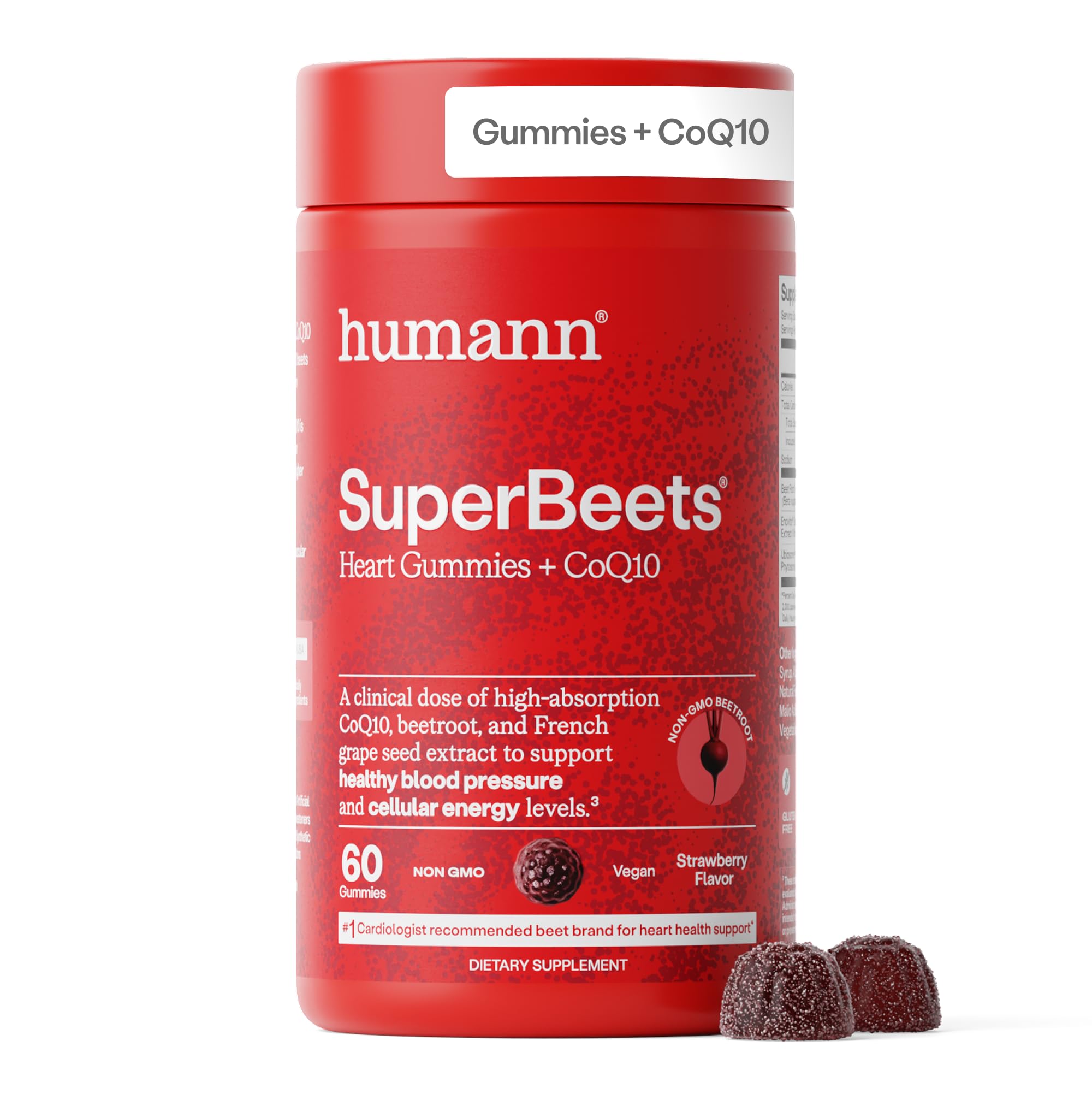 Humann SuperBeets Beetroot CoQ10 Grape Seed Gummies

