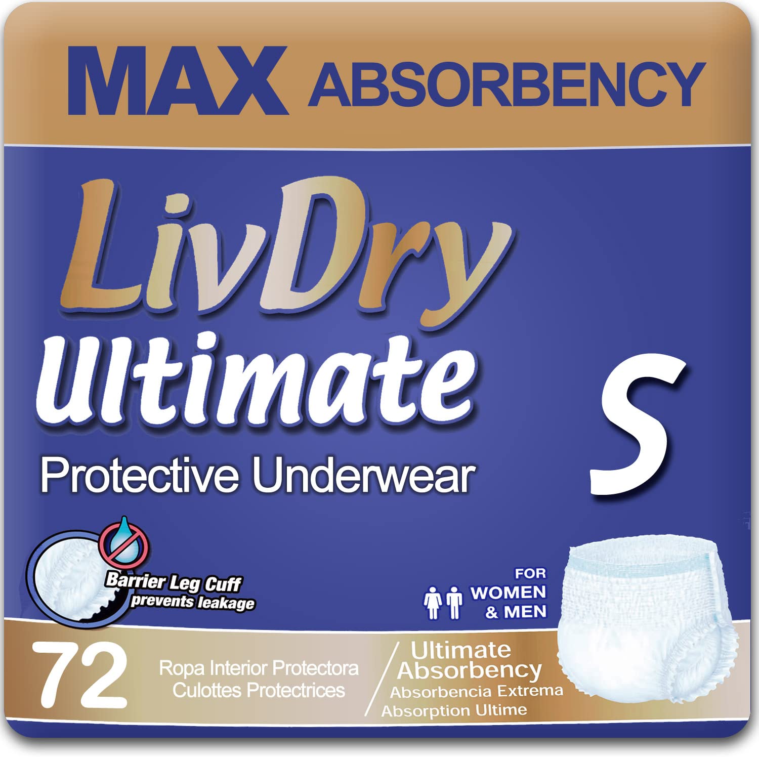 LivDry Ultimate Adult Incontinence Underwear - Max Absorbent