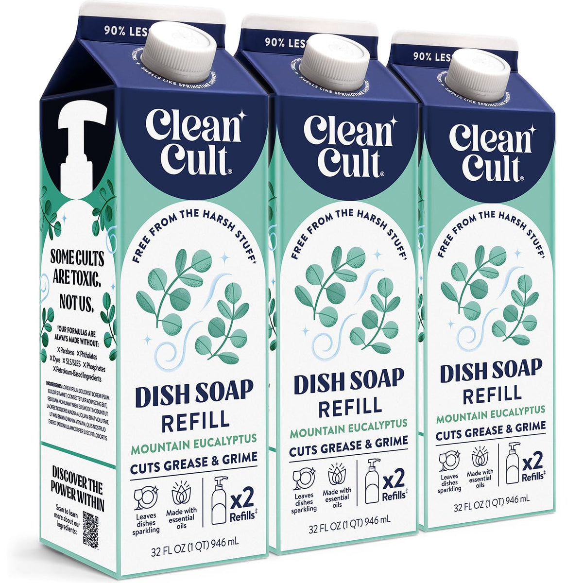 Cleancult Dish Soap Liquid Refills - Plant Based Cleaning Power