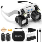 COYLAPY Magnifying Glasses with Light and Interchangeable Lenses

