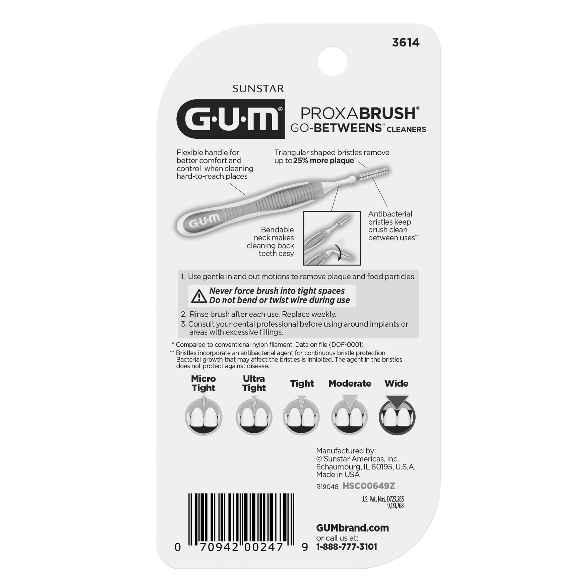 GUM Proxabrush Go-Betweens Wide Interdental Brushes | Braces

