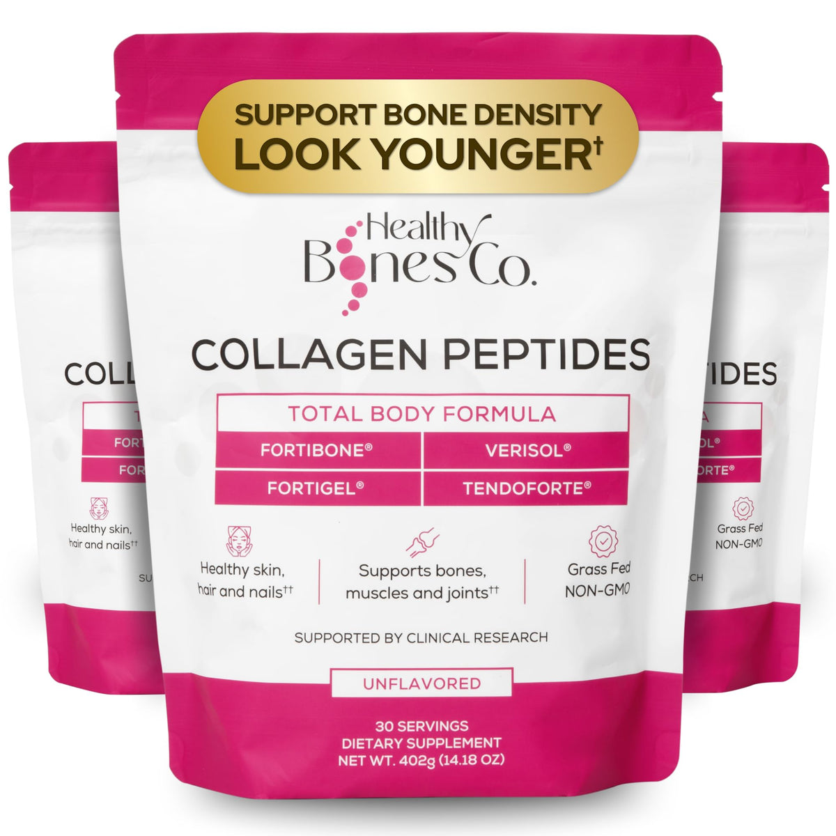 FORTIBONE Premium Bone Health Collagen Peptides with FORTIGEL VERISOL TENDOFORTE