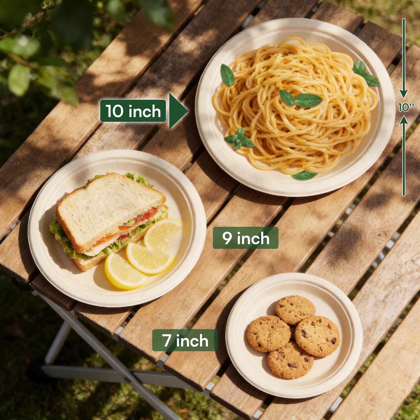 Compostable Sugarcane Paper Plates Heavy-Duty

