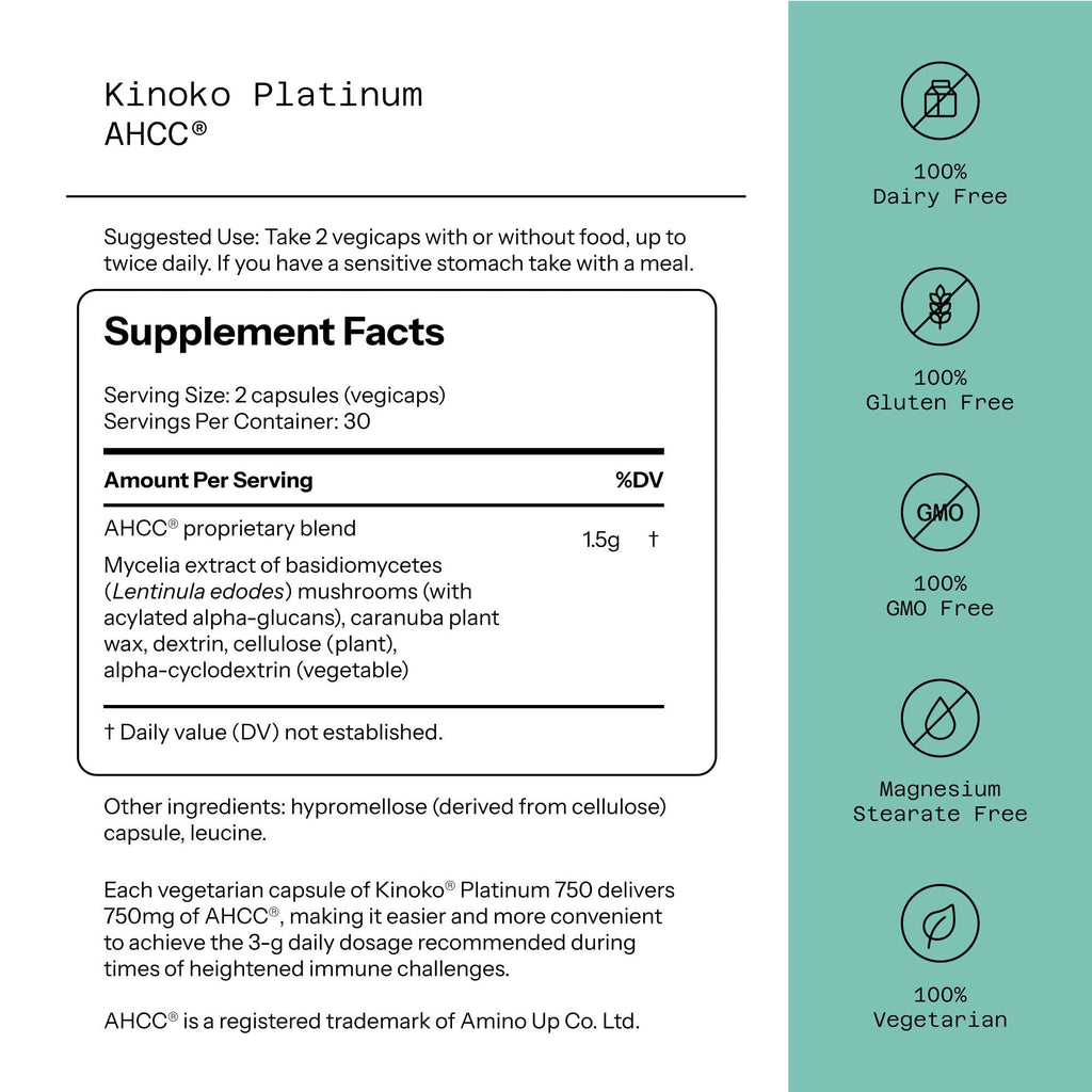 Quality of Life Kinoko Platinum AHCC Immune Support

