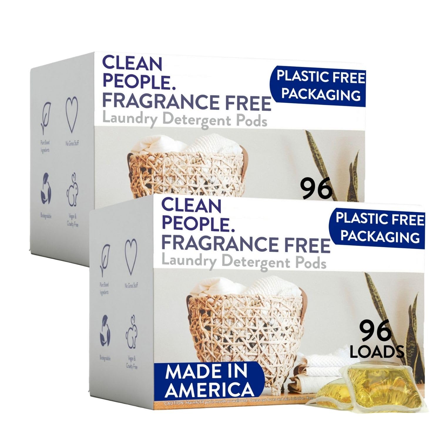 The Clean People Laundry Detergent Pods - Hypoallergenic Plant-Based Formula