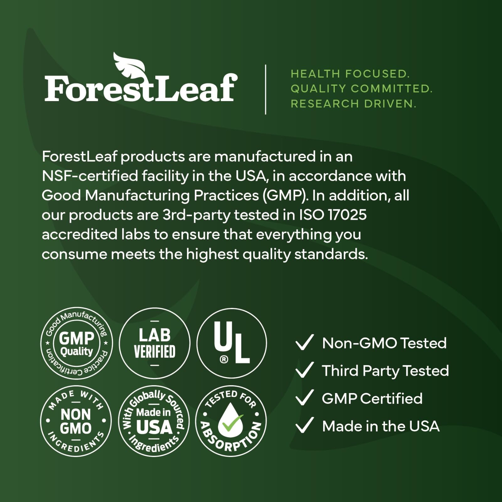 ForestLeaf Berberine HCl 1300mg Complex with Cinnamon & Gymnema

