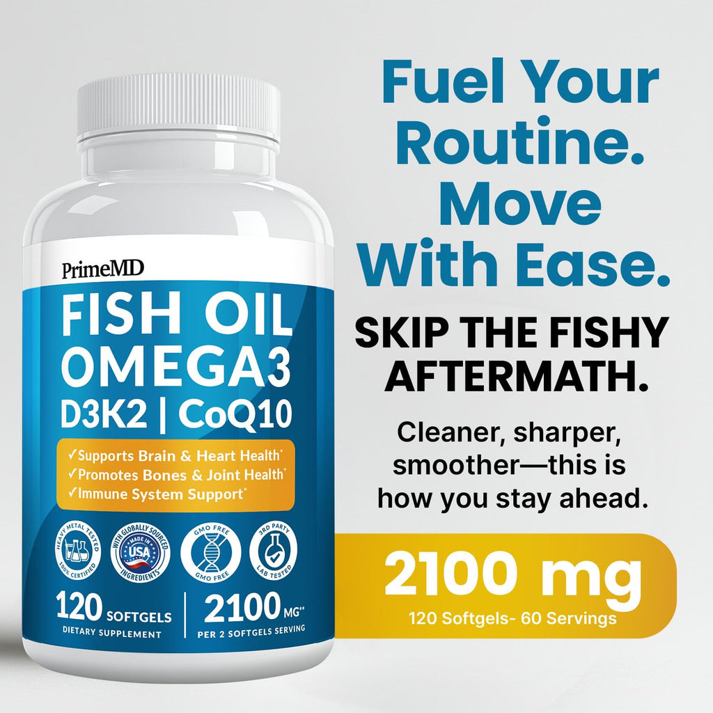 Omega-3 Fish Oil with D3 K2 CoQ10 Lemon Flavor

