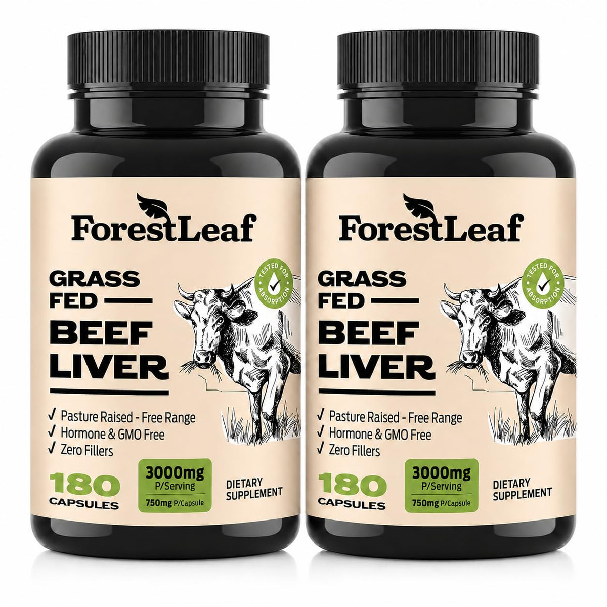 ForestLeaf Grass-Fed Beef Liver Capsules