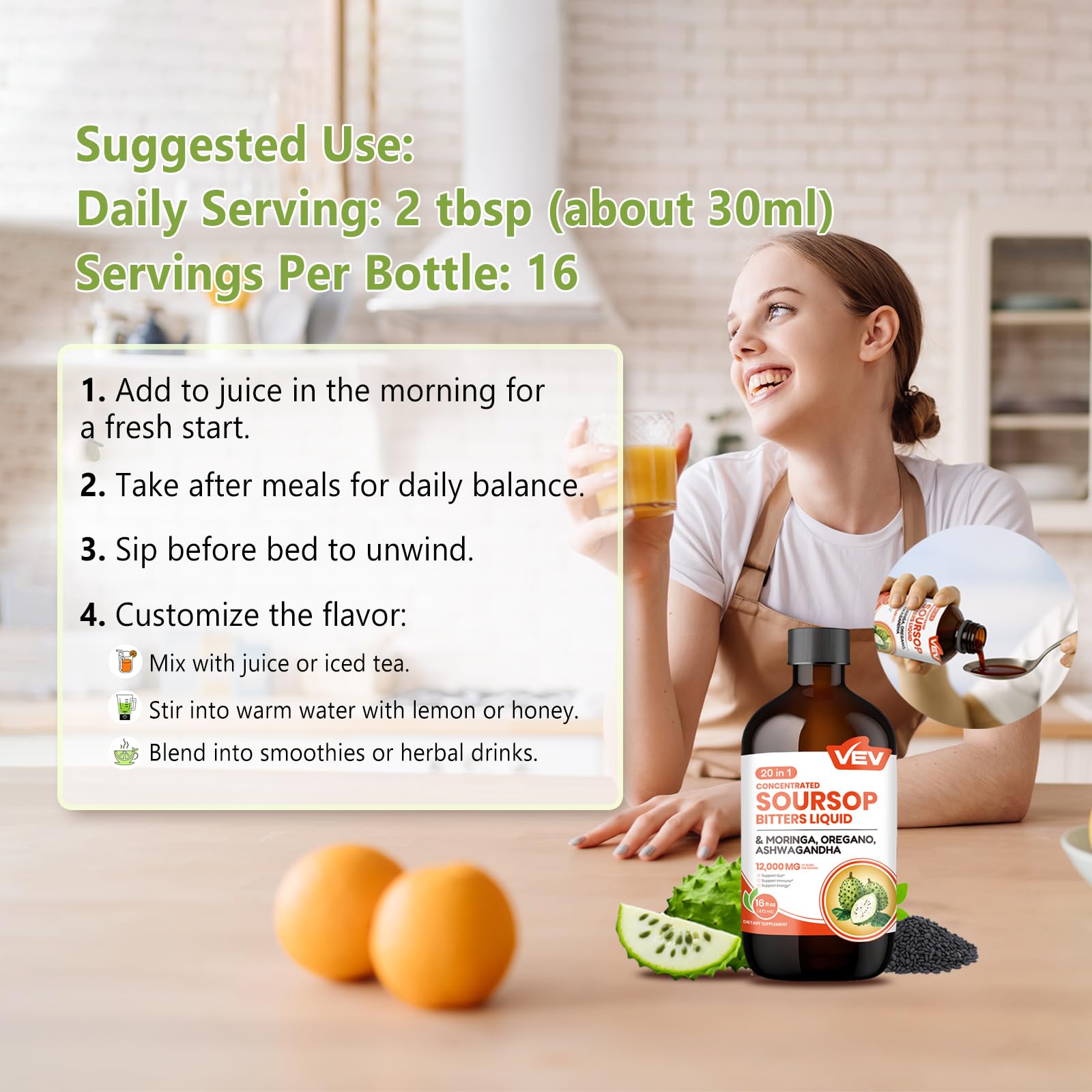 VEV Soursop Bitters Liquid – Herbal Digestive Blend

