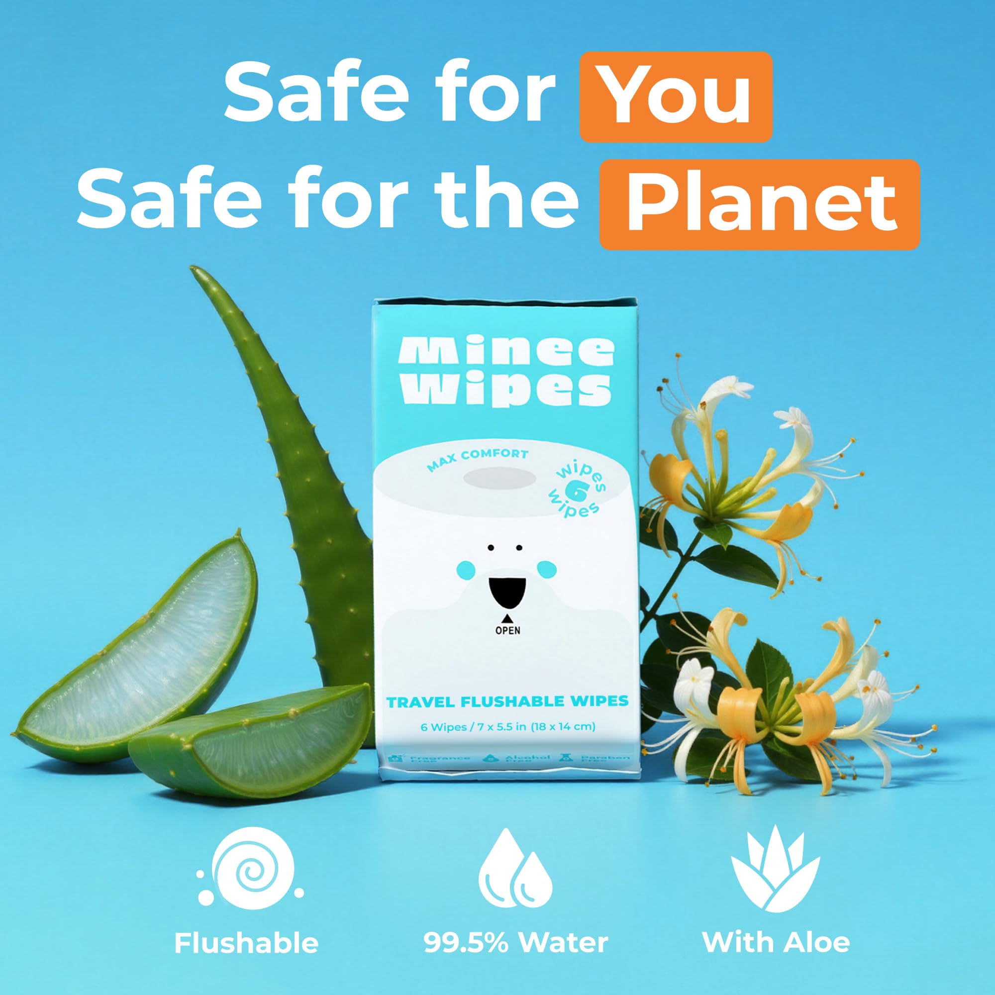 Impossibly Compact Travel Flushable Wipes – Hypoallergenic

