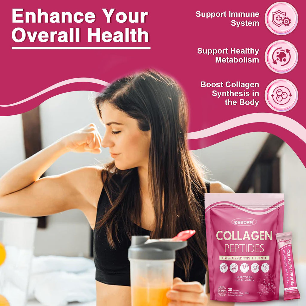 ZEBORA Collagen Peptides Powder for Skin Hair Nails

