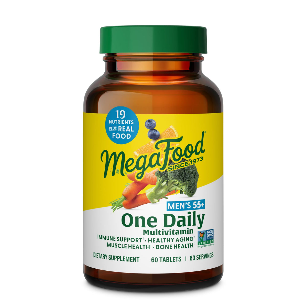 MegaFood Men 55+ Multivitamin – Vegetarian Immune & Bone Support