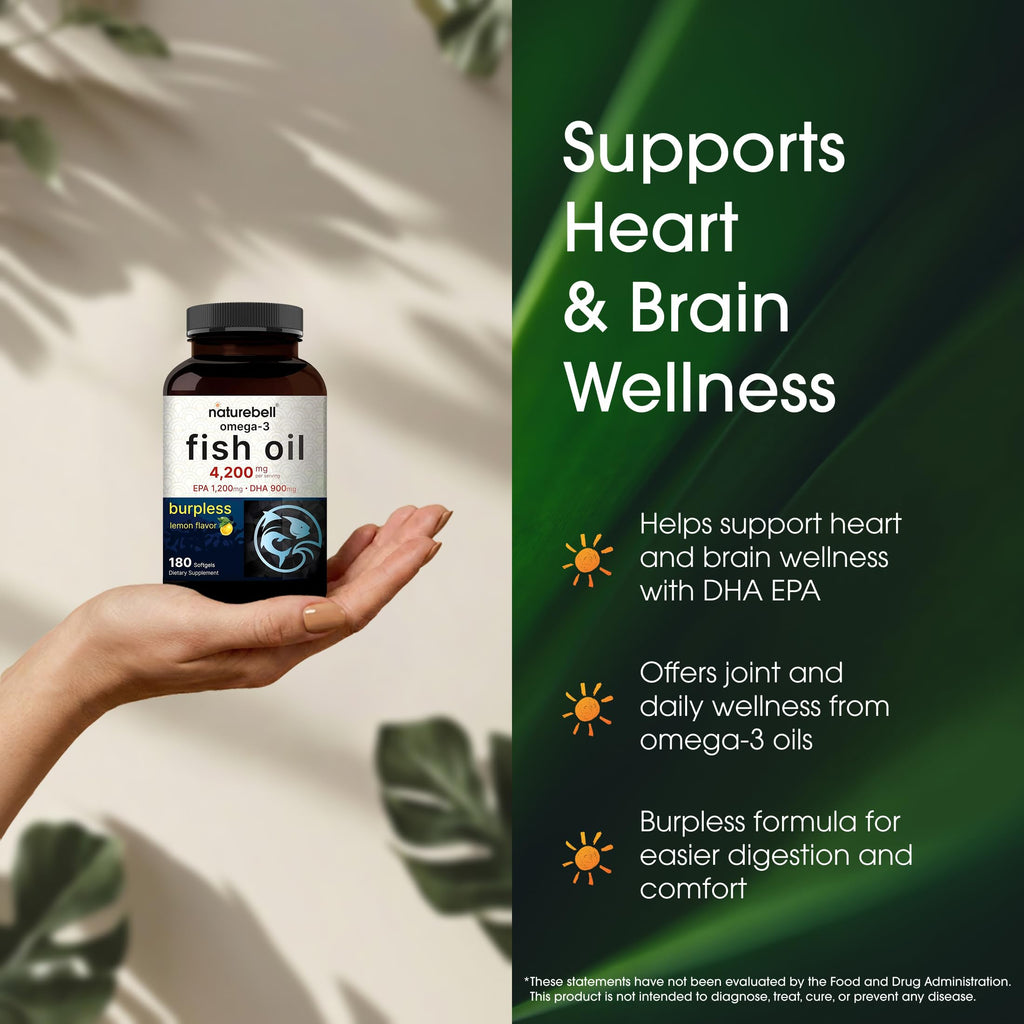 NatureBell Omega-3 Fish Oil for Heart & Brain Health

