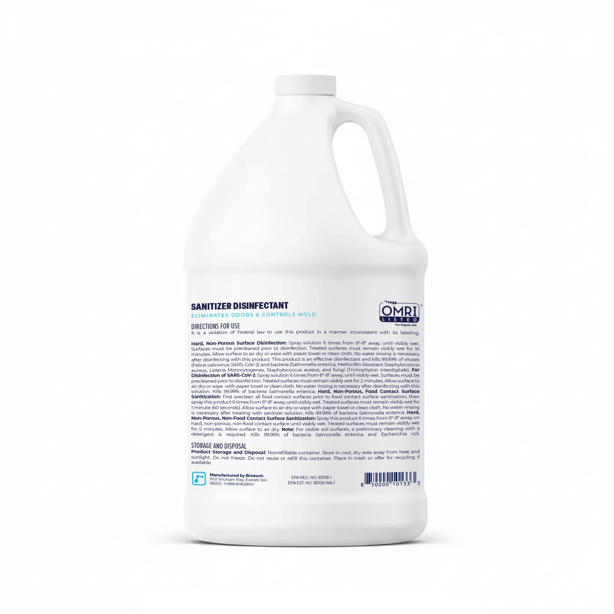 BRIOTECH Hypochlorous Sanitizer - 99.99% Germs

