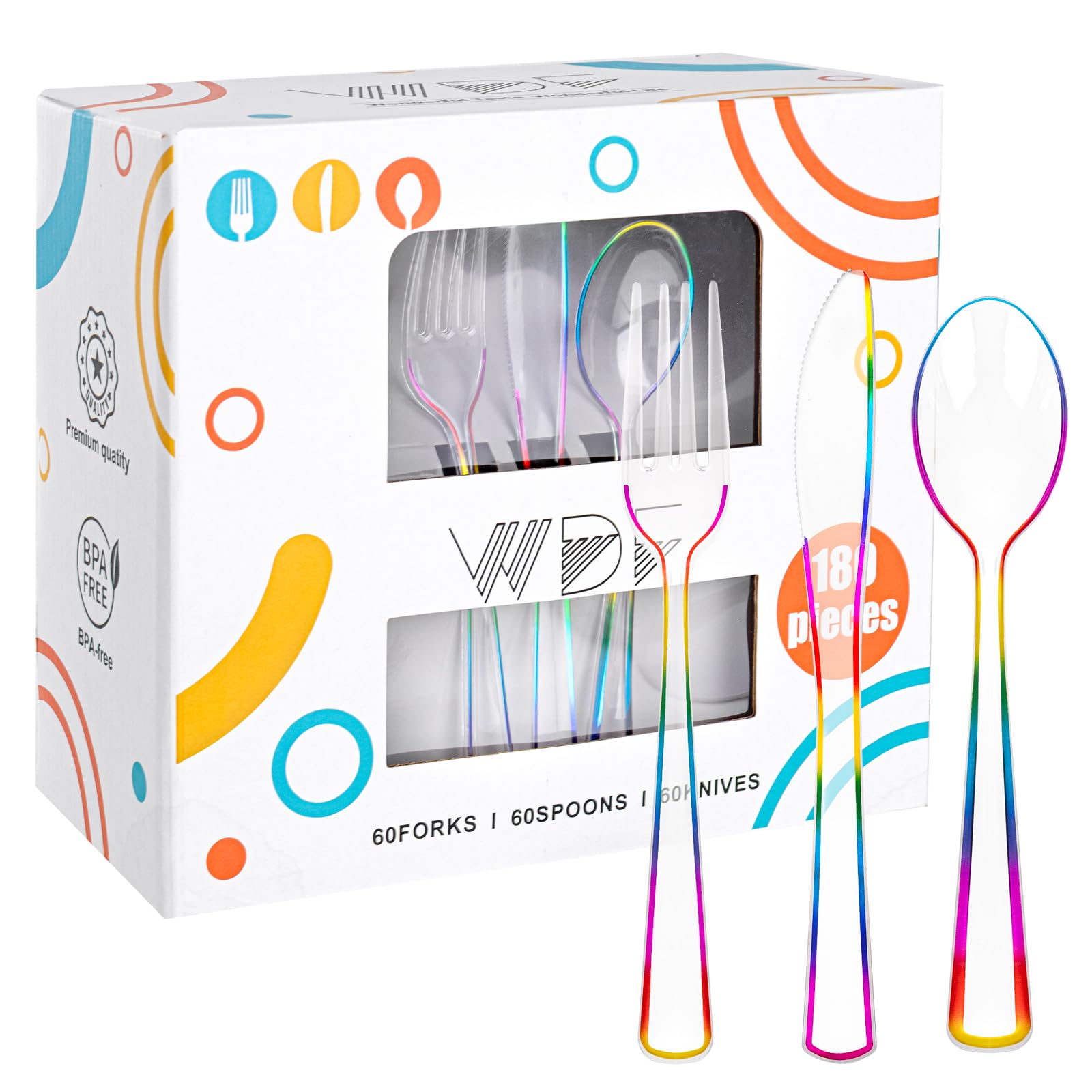 WDF Disposable Plastic Silverware Set – Heavy-Duty Cutlery for Weddings & Parties