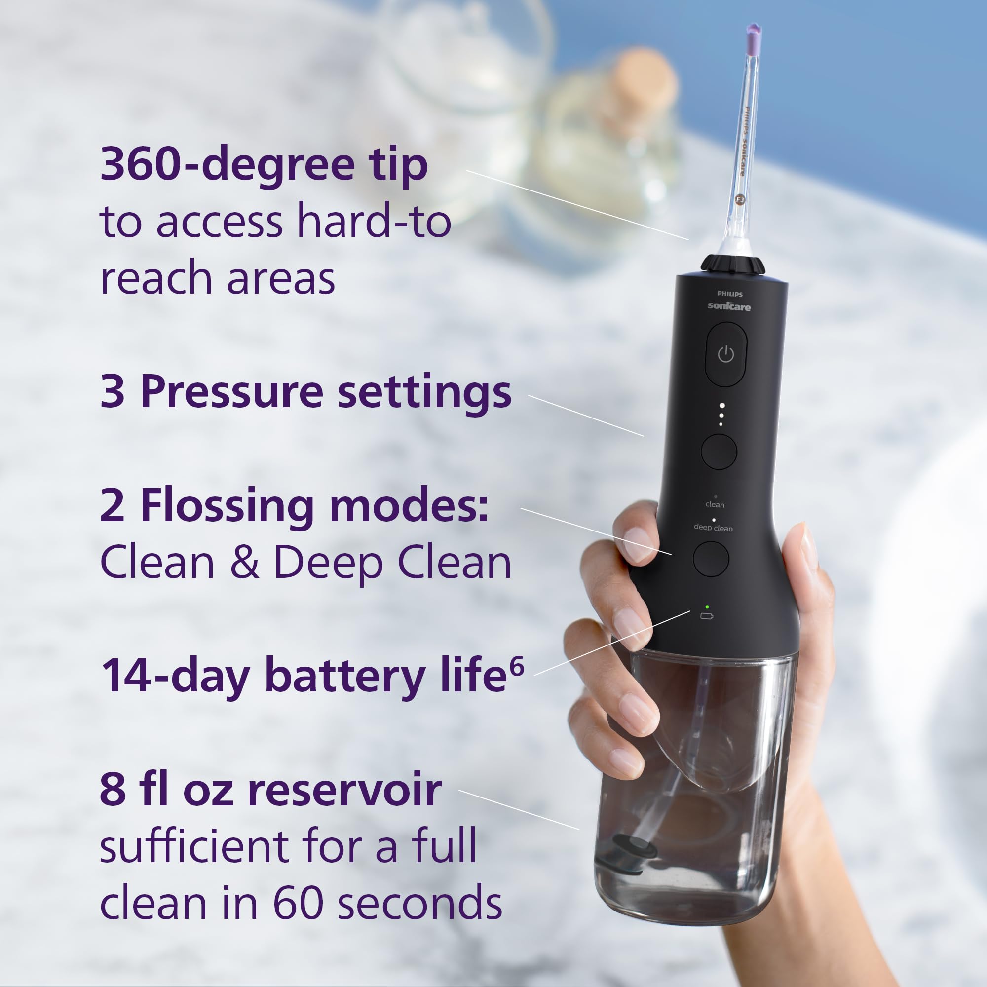 Philips Sonicare Cordless Power Flosser 3000 - Quad Stream

