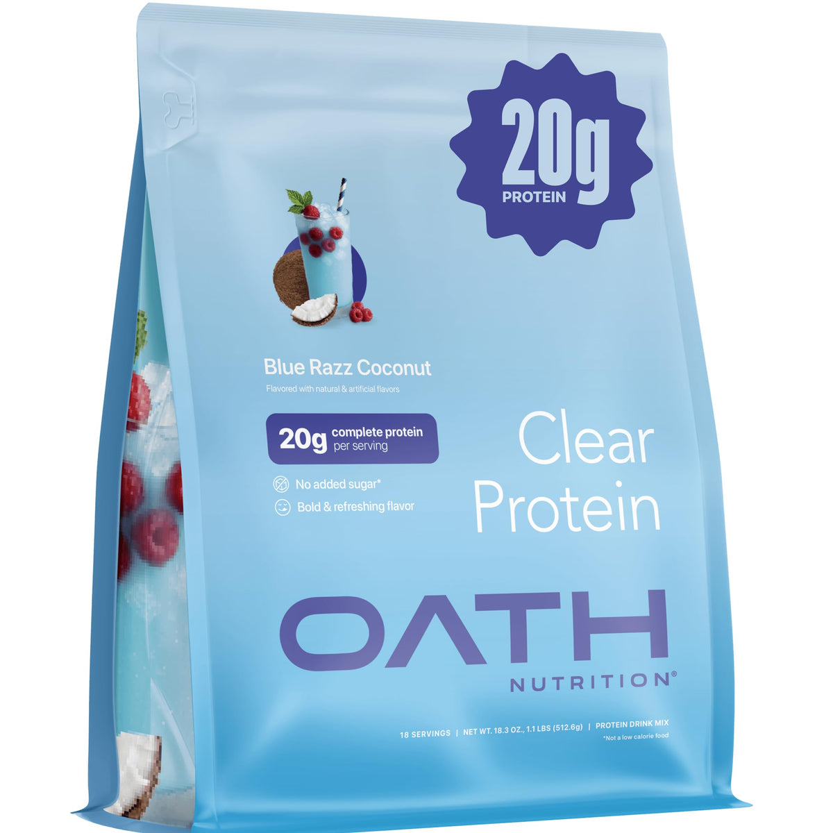 Oath Clear Whey Isolate Protein Powder - 20g Protein, No Added Sugar, Grass-Fed