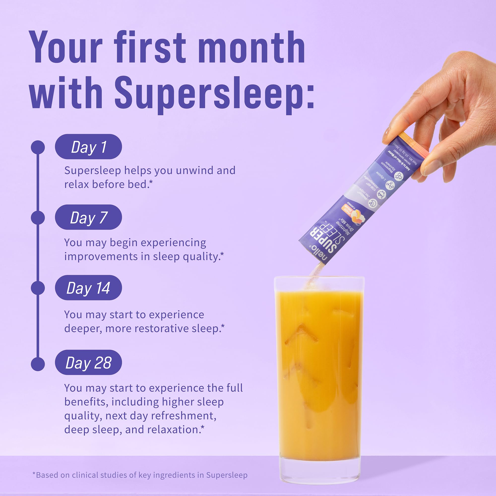 Nello Supersleep Sleep Support Drink Mix | Peach Dream

