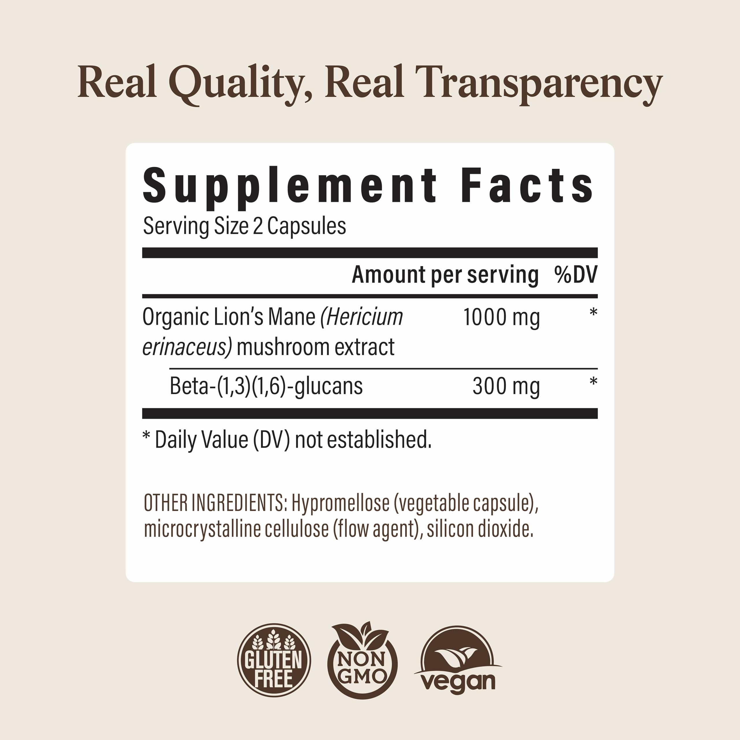 Real Mushrooms Lion's Mane Cognition Brain Support

