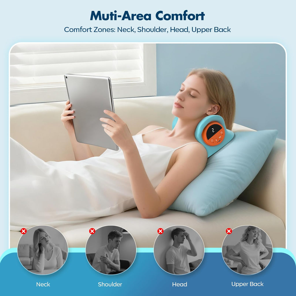 Smedz Neck Massager 4-in-1 with Heat, Vibration, Remote

