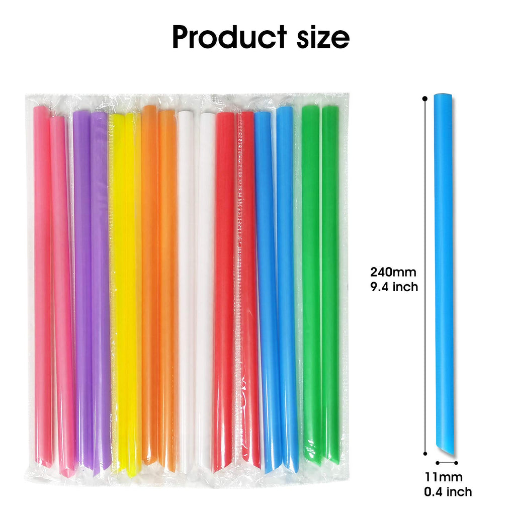 Individually Wrapped Jumbo Smoothie Boba Straws

